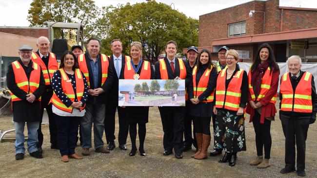 Maroondah councillors and Croydon community representatives at the sod-turning for the new Croydon Town Square in August last year. Picture: Supplied.