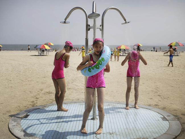 North Korean girls pictured at the redeveloped Songdowon International Children's Camp in Wonsan, in 2014. The camp, which has been operating for nearly 30 years, was originally intended mainly to deepen relations with friendly countries in the Communist or non-aligned world. Picture: Wong Maye-E/AP