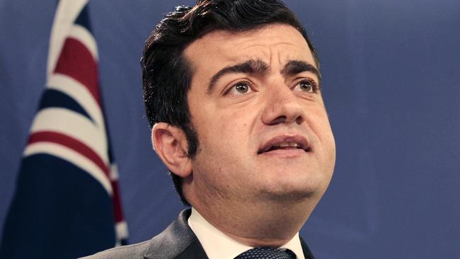 Senator Sam Dastyari when he resigned from the Senate. Picture: Ben Rushton