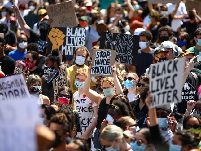 Protests broke out in London over the death of George Floyd. Picture: Getty Images