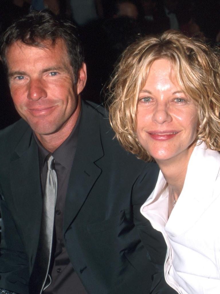 Meg Ryan with ex-husband Dennis Quaid. Picture: Kevin Mazur/WireImage