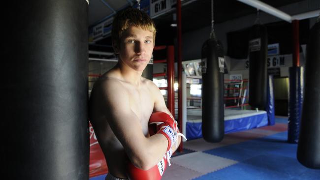 Spark as ana mateur boxer in 2012. Picture: Bev Lacey