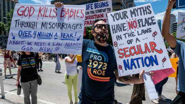 Protesters march down Congress Avenue at a demonstration outside the Texas Capitol on May 29. Picture: Getty Images/AFP 