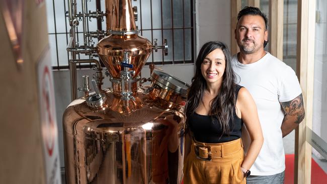 Primary Goods Company Distillery owners Rachel and Dylan Falecki opened the distillery in early November. Picture: Monique Harmer