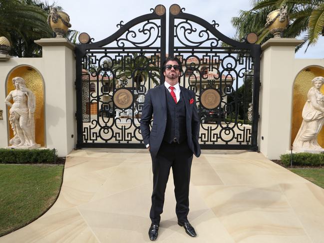 Candyman Travers Beynon at his Helensvale mansion. Picture: Glenn Hampson