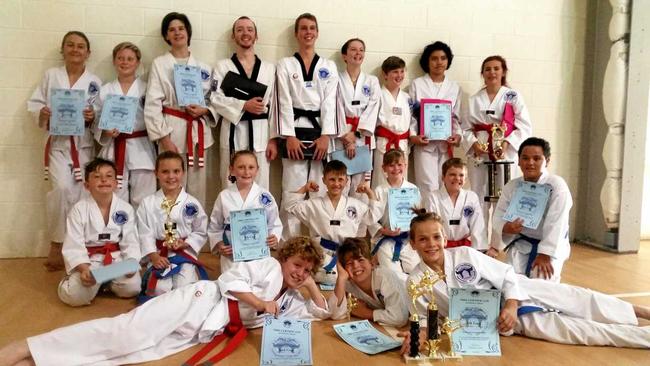 NEXT STEP: The Whitsunday taekwondo students at their grading. Picture: Contributed