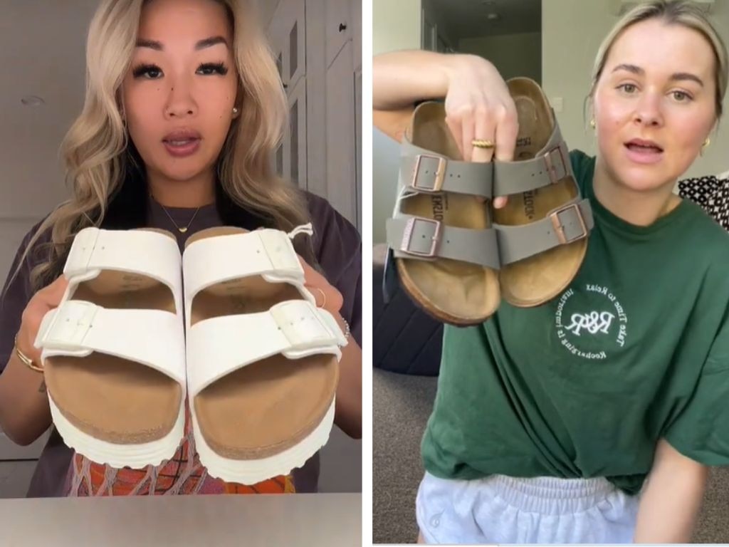 Shop Birkenstocks on sale for just $99. Picture: TikTok /@christinely04 /@kobeoram