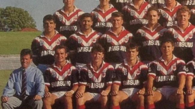 Clarity Pharmaceuticals executive chairman Alan Taylor in the front row, second from left, playing rugby league for Eastern Suburbs in 1993.