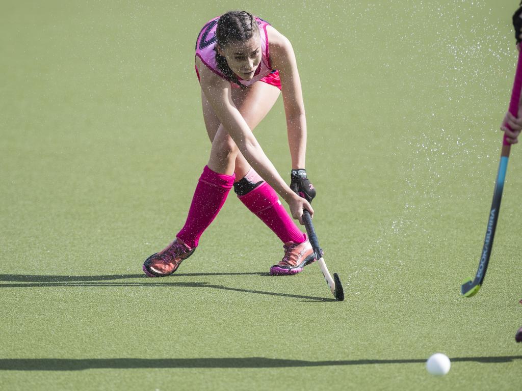 Lily Rickert for Toowoomba 2 against Townsville in Hockey Queensland Championships at Clyde Park, Saturday, May 1, 2021. Picture: Kevin Farmer