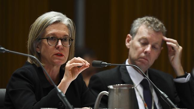 ASIC deputy chair Karen Chester speaks during a Parliamentary Joint Committee. Picture: AAP Image/Lukas Coch.