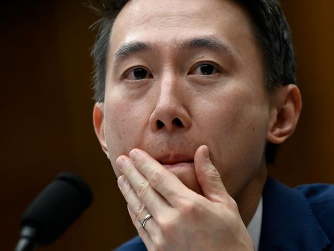 TikTok chief Shou Zi Chew at the congressional hearing. Picture: AFP