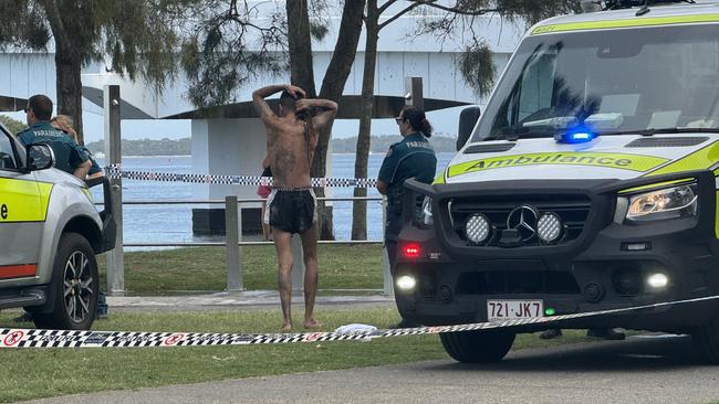 A man is missing while swimming at Paradise Point Parklands on the Gold Coast. Picture: Kathleen Skene