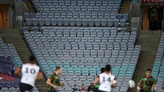 The Bunnies play in front of their diehard supporters against the Warriors at ANZ Stadium in 2017. Picture: Mark Kolbe