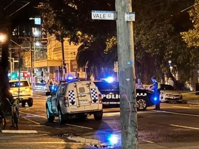 A teenager who allegedly attacked a man with a machete in an armed robbery in Melbourne’s southeast has been slapped with a string of charges.Police allege a 39-year-old man walking down Barkly Street in St Kilda was approached by a male and female about 9.15pm on Saturday, who allegedly demanded the man hand over his car keys.The male offender allegedly assaulted the 39-year-old with a machete before he and the female fled the scene empty-handed. Picture: 9News