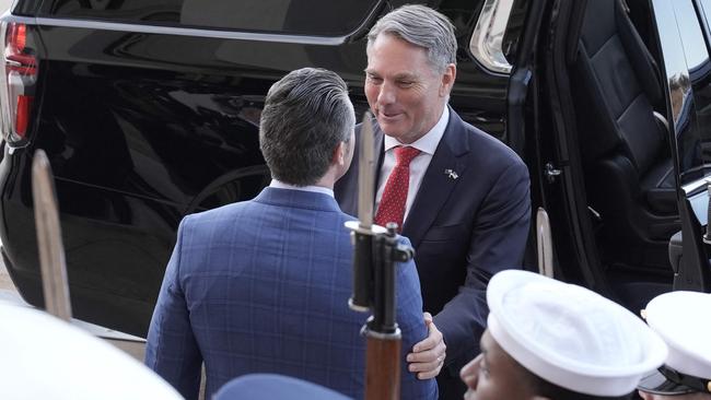 Friday’s meeting marks the first in-person discussions between Defence Minister Richard Marles and Pete Hegseth, his US counterpart. Picture: Oliver Contreras / AFP