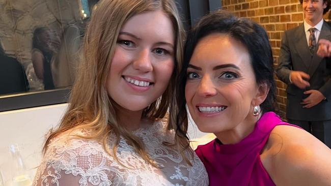 Former MP Emma Husar clearly enjoyed herself at the Higgins-Sharaz wedding. Picture: Instagram