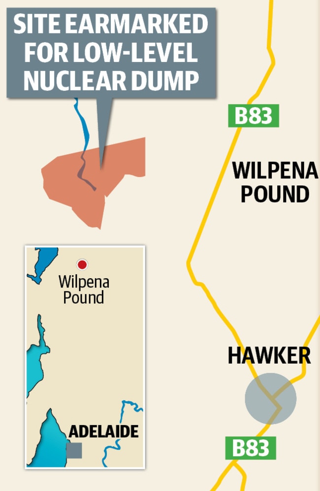 The proposed site is near Wilpena Pound and Hawker.