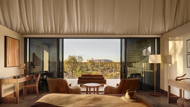 Luxury guest tent at Longitude 131, Uluru.