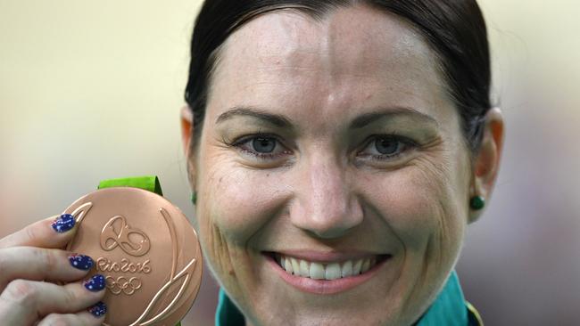 Australia's Anna Meares and her bronze medal after the Keirin.