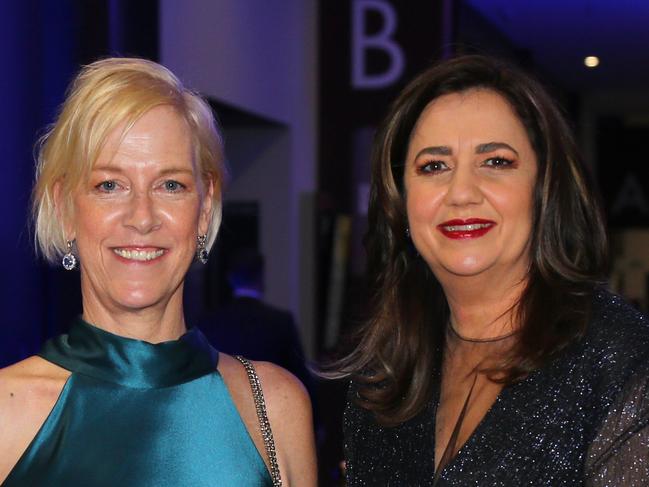 Queensland Premiers Welcome Home Olympic dinner at the RNA - Former Olympian Mark Stockwell, wife Tracy Stockwell pictured with Queensland Premier Annastacia Palaszczuk and her partner Dr Reza Adib. Bowen Hills 4th September 2021 Picture David Clark