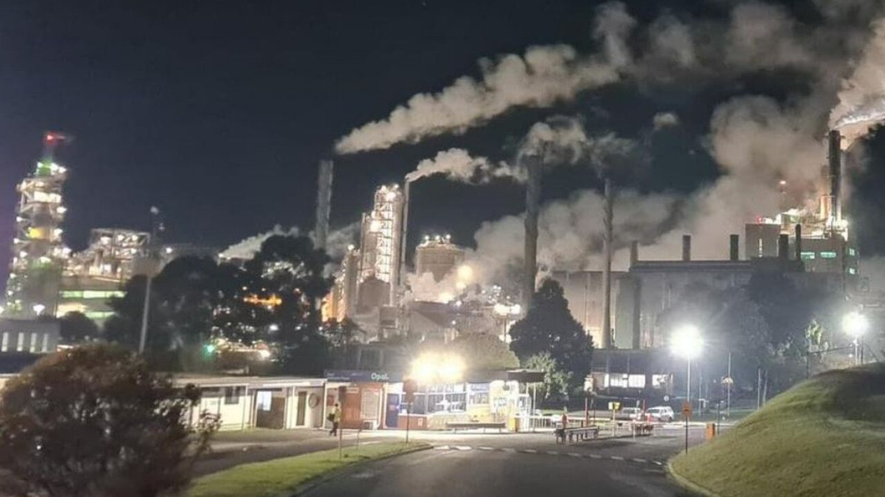 The paper mill at night. Picture: LinkedIn