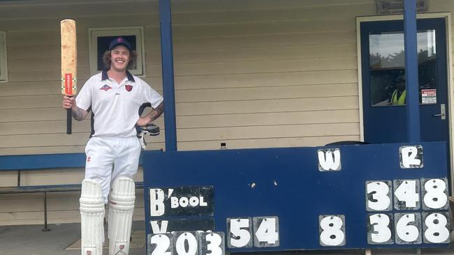 Aaron Toole hit a blistering double century. Picture: Portarlington CC