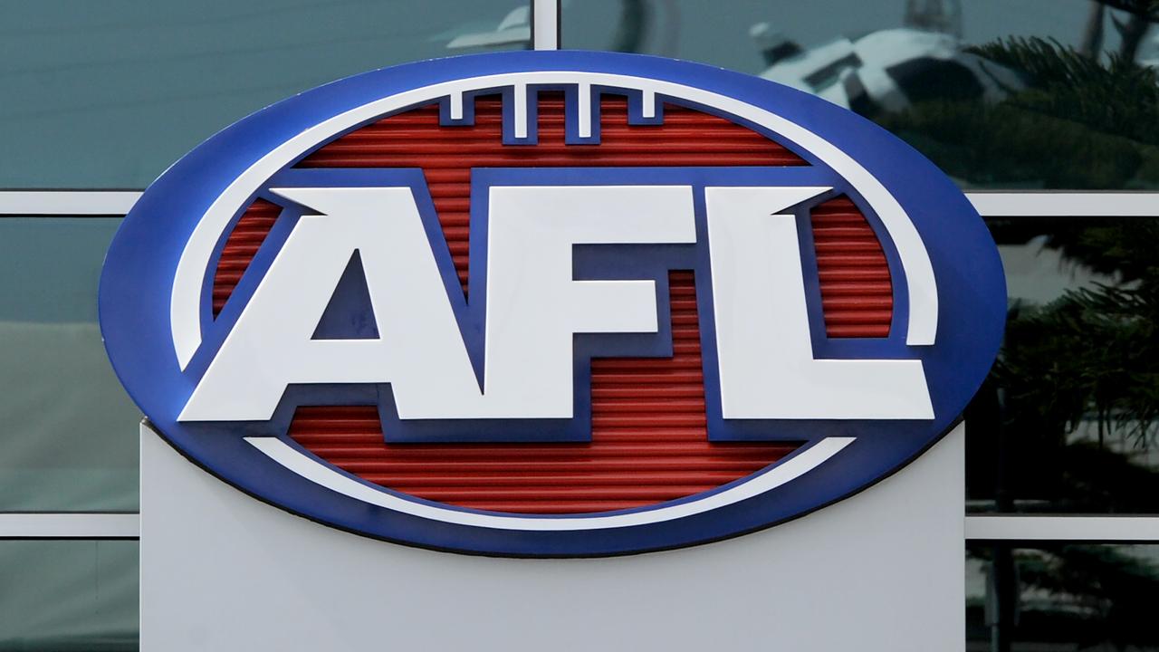 The AFL logo outside AFL House. (AAP Image/Mal Fairclough)