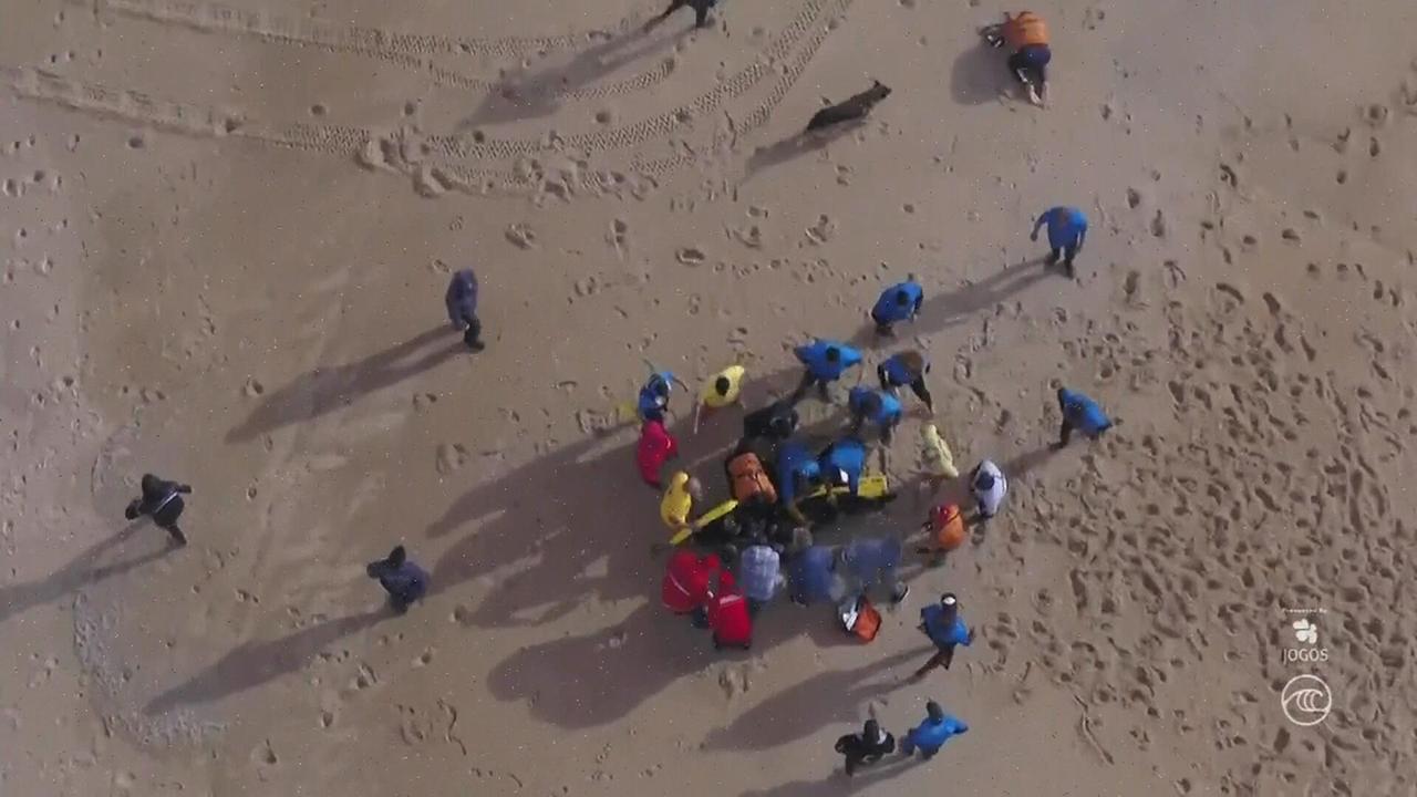 Facing Death: Big Wave Surfer Battling Monster Waves at Nazare