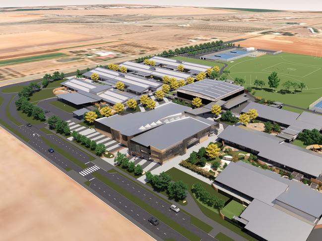 Concept images of new B-12 public school at Angle Vale. Supplied by State Government.