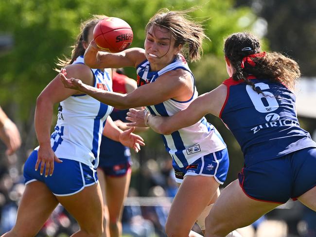 The Roos’ Ash Riddell has been a ball magnet all season. Picture: Quinn Rooney/Getty Images.