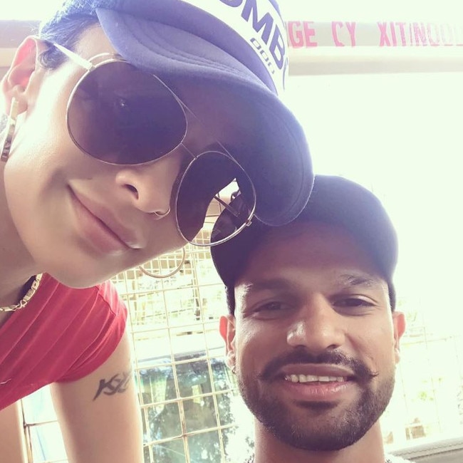 Indian cricketer Shikhar Dhawan with his wife Aesha Mukherjee. Picture: Instagram