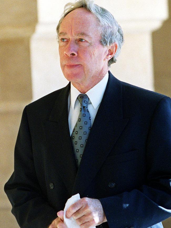 Former SA magistrate Peter Michael Liddy outside the Supreme Court on pedophile charges in 2001.