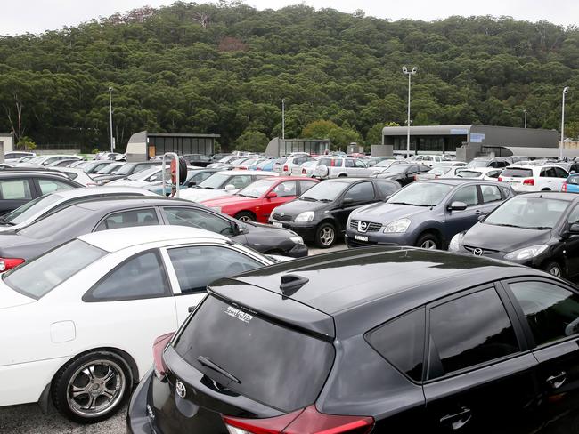 Cars parked at the Kibbleplex building in Gosford. Picture: Peter Clark