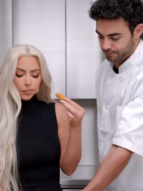 In an ad on her social media, she can be seen eating an array of the brand’s meat-free products. Picture: Instagram/KimKardashian