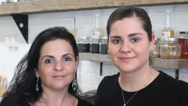 Narooma sushi cafe owner Gabriela Szczur with her daughter Vanessa Colabianchi. Picture: Tom McGann