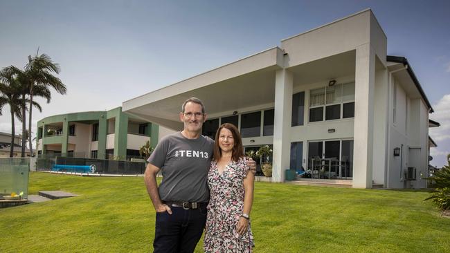 At home with Steve Baxter and wife Emily Picture: Glenn Hunt