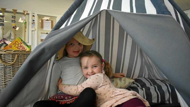 Sophia Parker &amp; Chloe Parker of St. John&#39;s Kindy. Picture: Jorja McDonnell