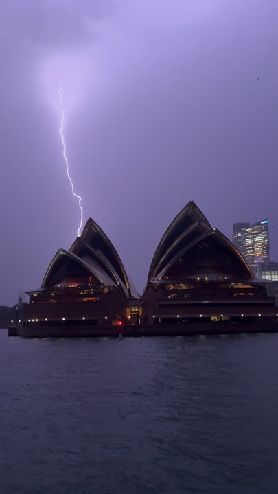 Crazy lightning storm over Sydney Opera House