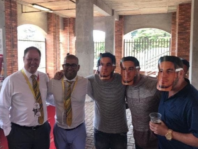 Cricket South Africa officials were caught posing with fans wearing Williams masks.