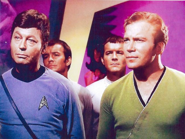 William Shatner (foreground right) in a 1967 episode of Star Trek.