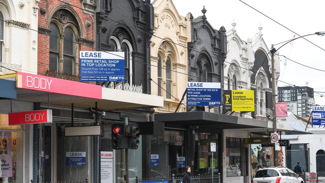 Almost 70 shops have for lease signs on them in Chapel St. Picture: Penny Stephens