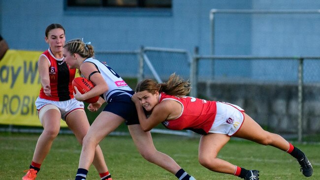 Clara Cooke tackles against Broadbeach.