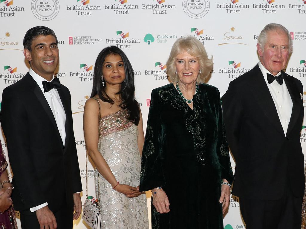 Rishi Sunak and his wife Akshata Murty are richer than King Charles and Camilla, Queen Consort. Picture: Tristan Fewings / AFP