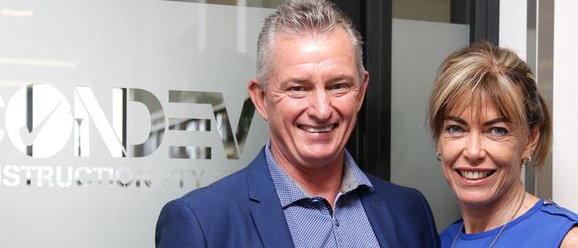 Steve and Tracy Marais, of Condev Construction, at their office in Robina. Photo: Tertius Pickard.