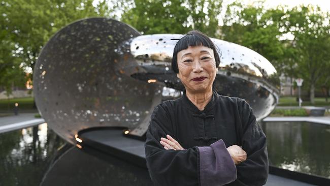 CANBERRA, Australia - October 24, 2024: Lindy Lee's and Ouroboros, an immersive, public sculpture at National Gallery of Australia in Canberra. Ouroboros was commissioned to celebrate the National GalleryÃ¢â¬â¢s 40th anniversary in 2022. Picture: Martin Ollman