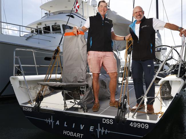 Glenn Myler and Duncan Hine aboard Alive.  Tasmanian yacht Alive will race in the Melbourne-Osaka yacht race.  Picture: Nikki Davis-Jones