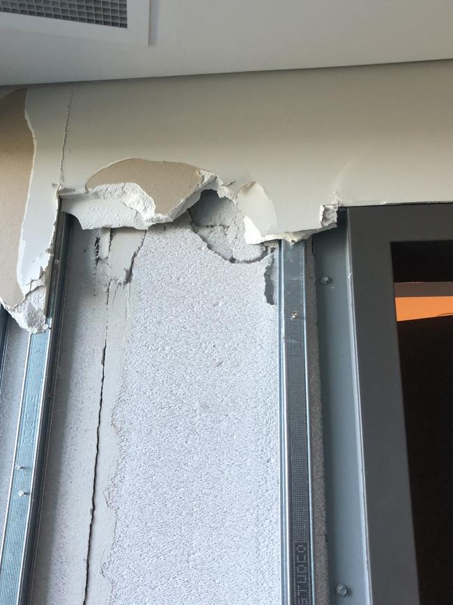 Damage included large cracks to the walls.