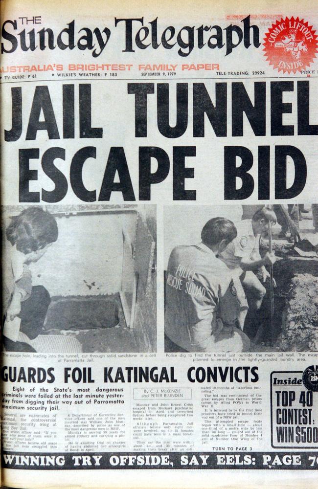 <i>Sunday Telegraph</i> front-page story on Lanigan’s escape attempt from prison.