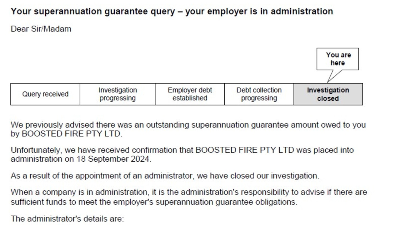 A Queensland company has gone bust owing $11m including more than $1m in superannuation. Picture: Supplied