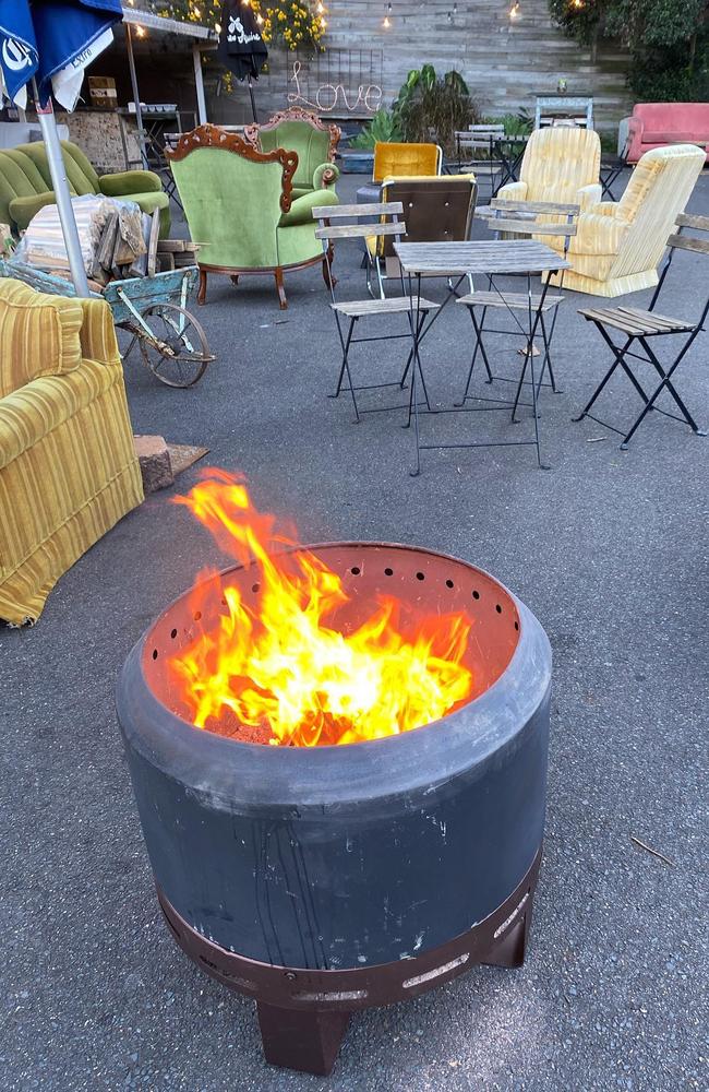 The 'Sunk' bar at Narrabeen RSL, is popular on cold afternoons and evenings with its fire pits keeping patrons warm. Picture: Narrabeen RSL